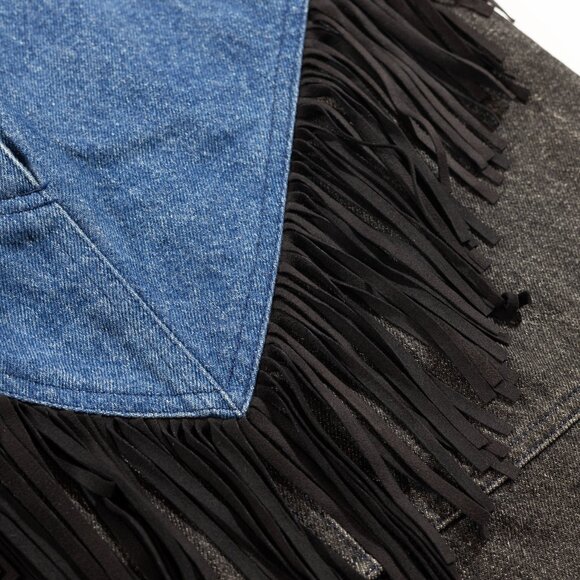 Moschino Jeans fringe two-toned denim skirt - Picture 4 of 5